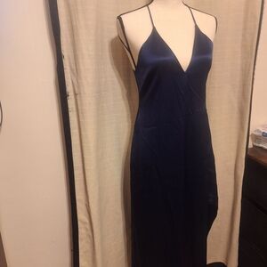 Halston Heritage Midnight Blue Backless Dress